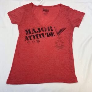 Vintage Y2K Abbey Dawn Avril Lavigne Major Attitude Burnout T Shirt Size Large